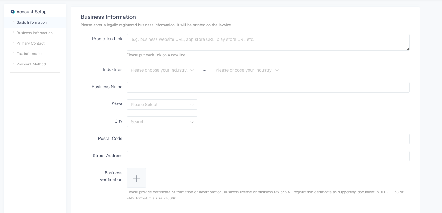 Tiktok business information