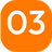 The number three is written in white color with an orange background.