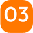 The number three is written in white color with an orange background.